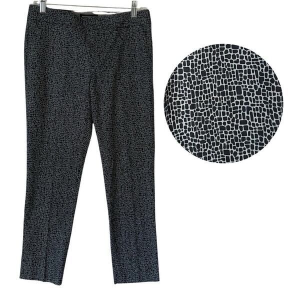 Banana Republic Pants Size 2 Navy Blue Print Hampton Fit Flat Front Ankle NEW - Picture 1 of 10